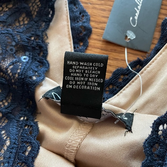 NWT Candalite Navy Sequin Babydoll Mesh Maxi Dress 1X Whimsigoth Prom Formal - Picture 6 of 7